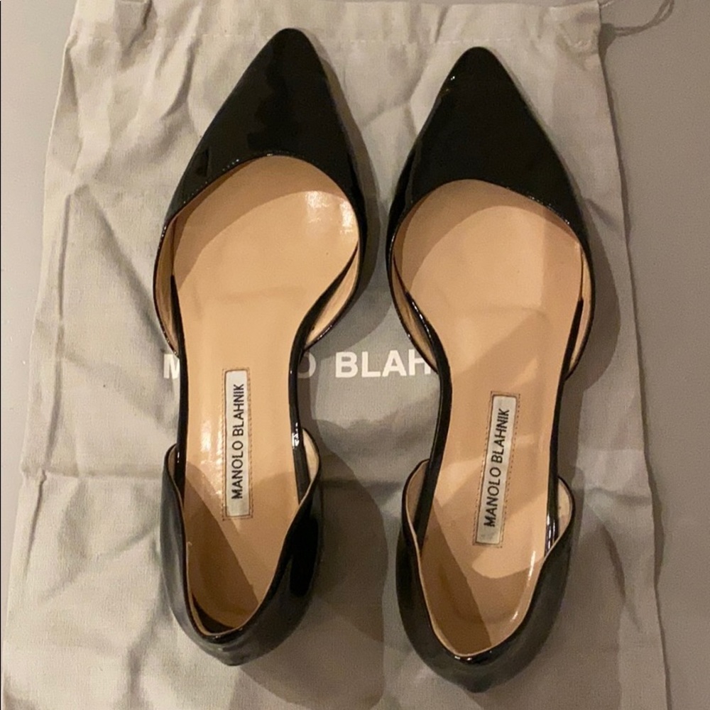 Manolo Blahnik patent leather d’orsay flats, 40